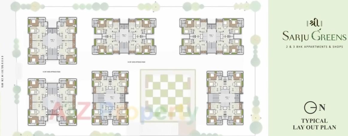 Layout of real estate project Shree Sarju Greens located at Zundal, Gandhinagar, Gujarat