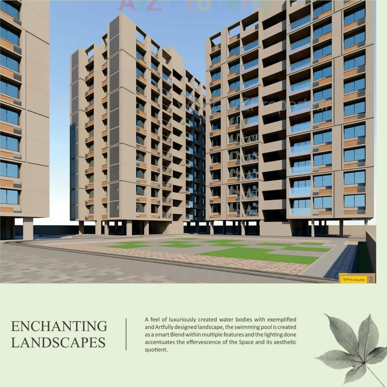 3D Elevation of real estate project Shree Sarju Greens located at Zundal, Gandhinagar, Gujarat