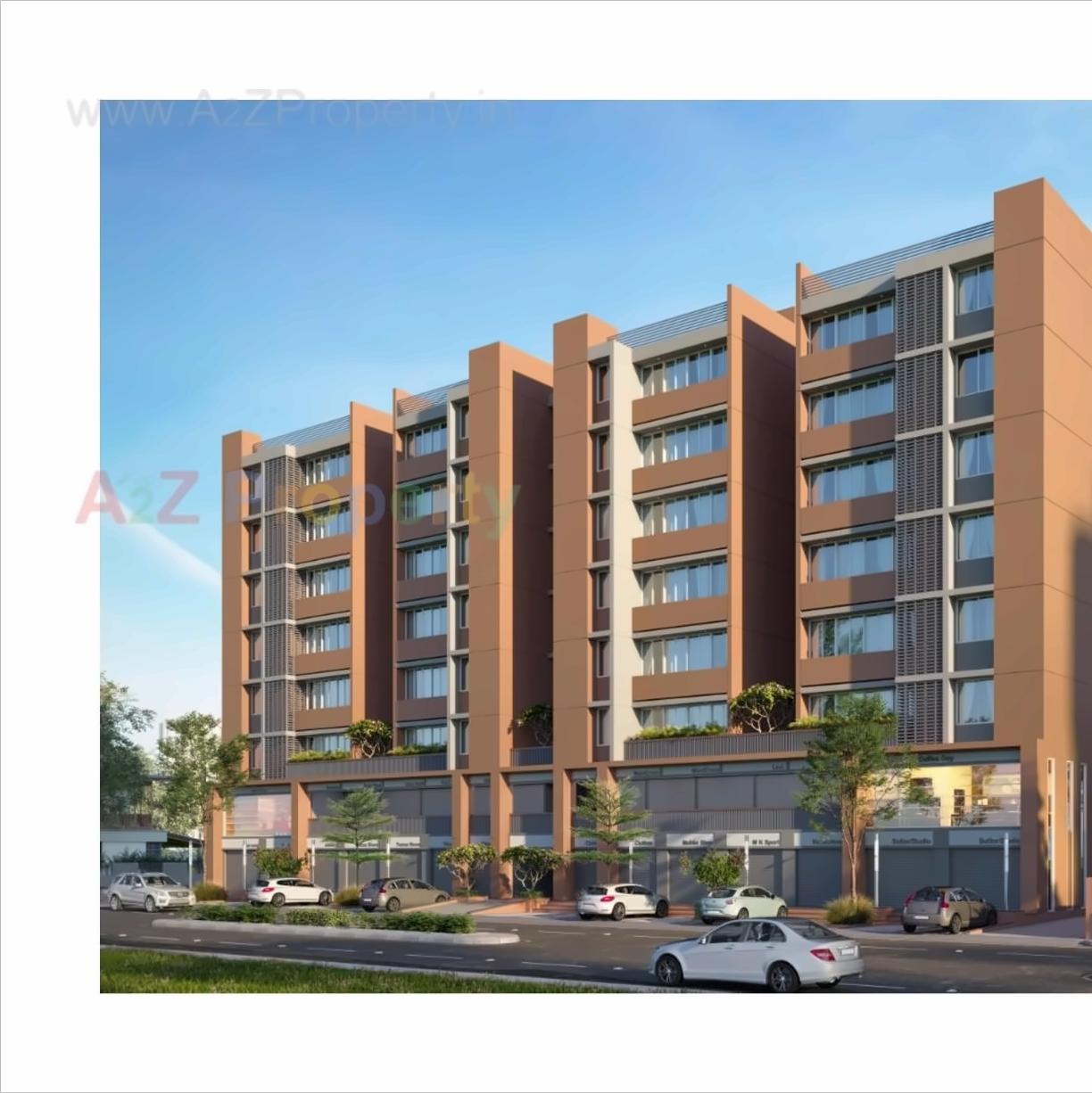 3D Elevation of real estate project Shree Sharanam Shine located at Tarapur, Gandhinagar, Gujarat