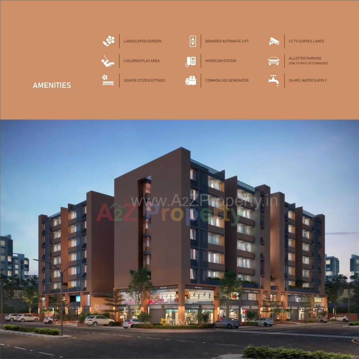 3D Elevation of real estate project Shree Sharanam Shine located at Tarapur, Gandhinagar, Gujarat