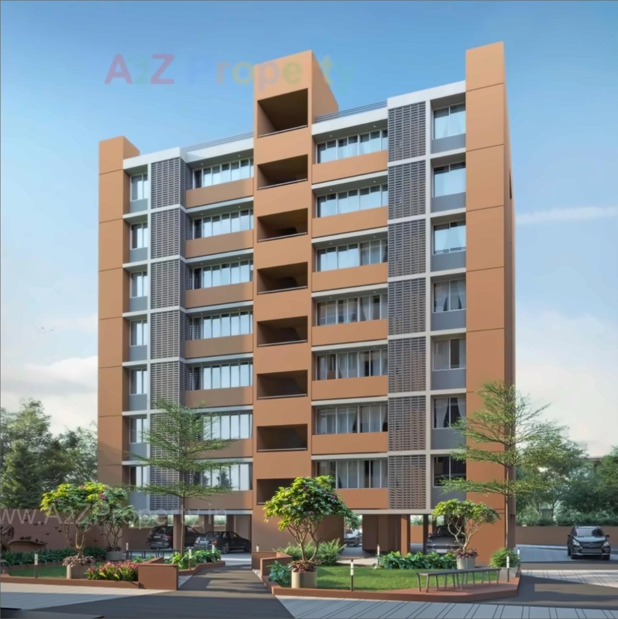 3D Elevation of real estate project Shree Sharanam Shine located at Tarapur, Gandhinagar, Gujarat