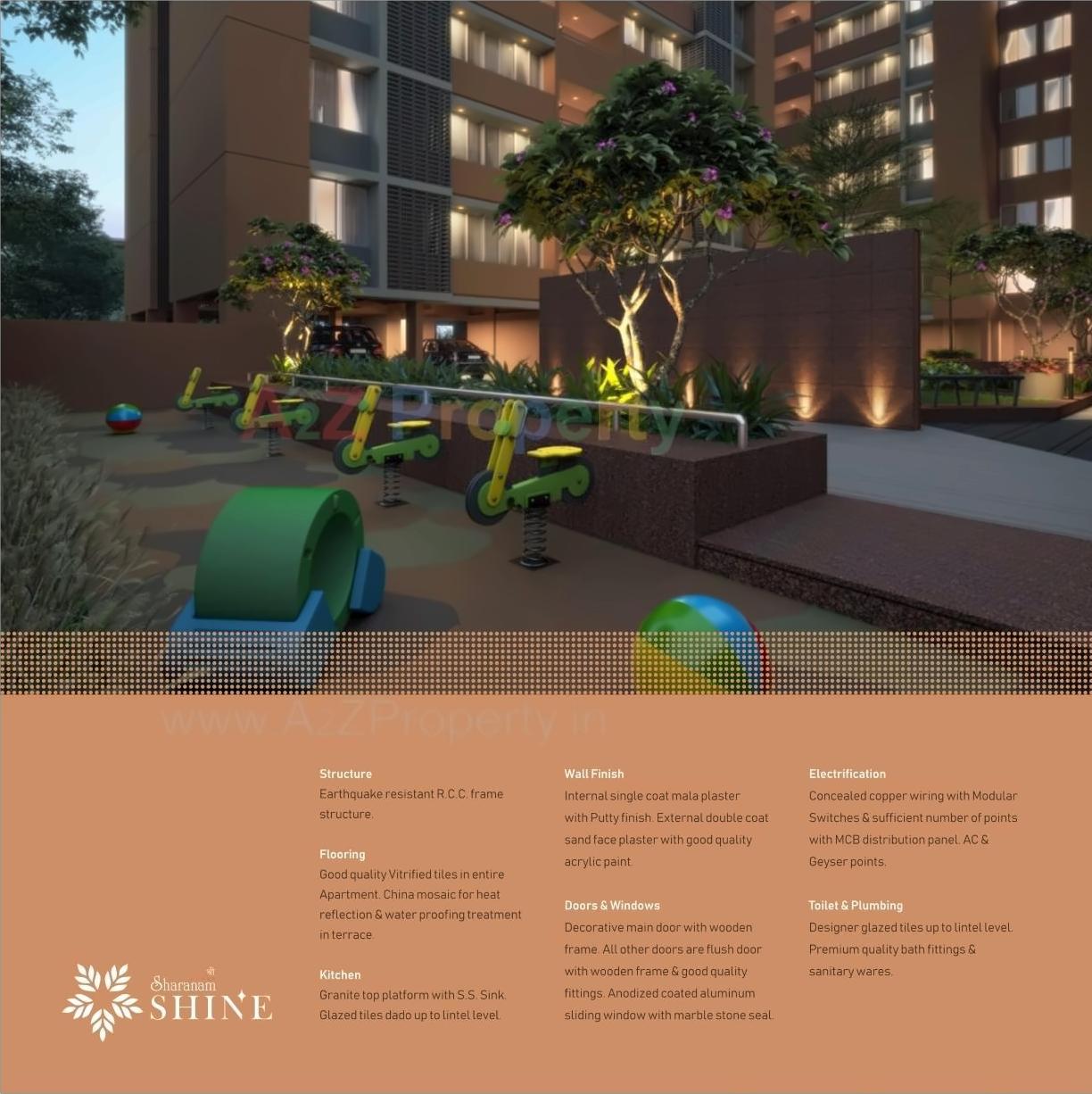 3D Elevation of real estate project Shree Sharanam Shine located at Tarapur, Gandhinagar, Gujarat