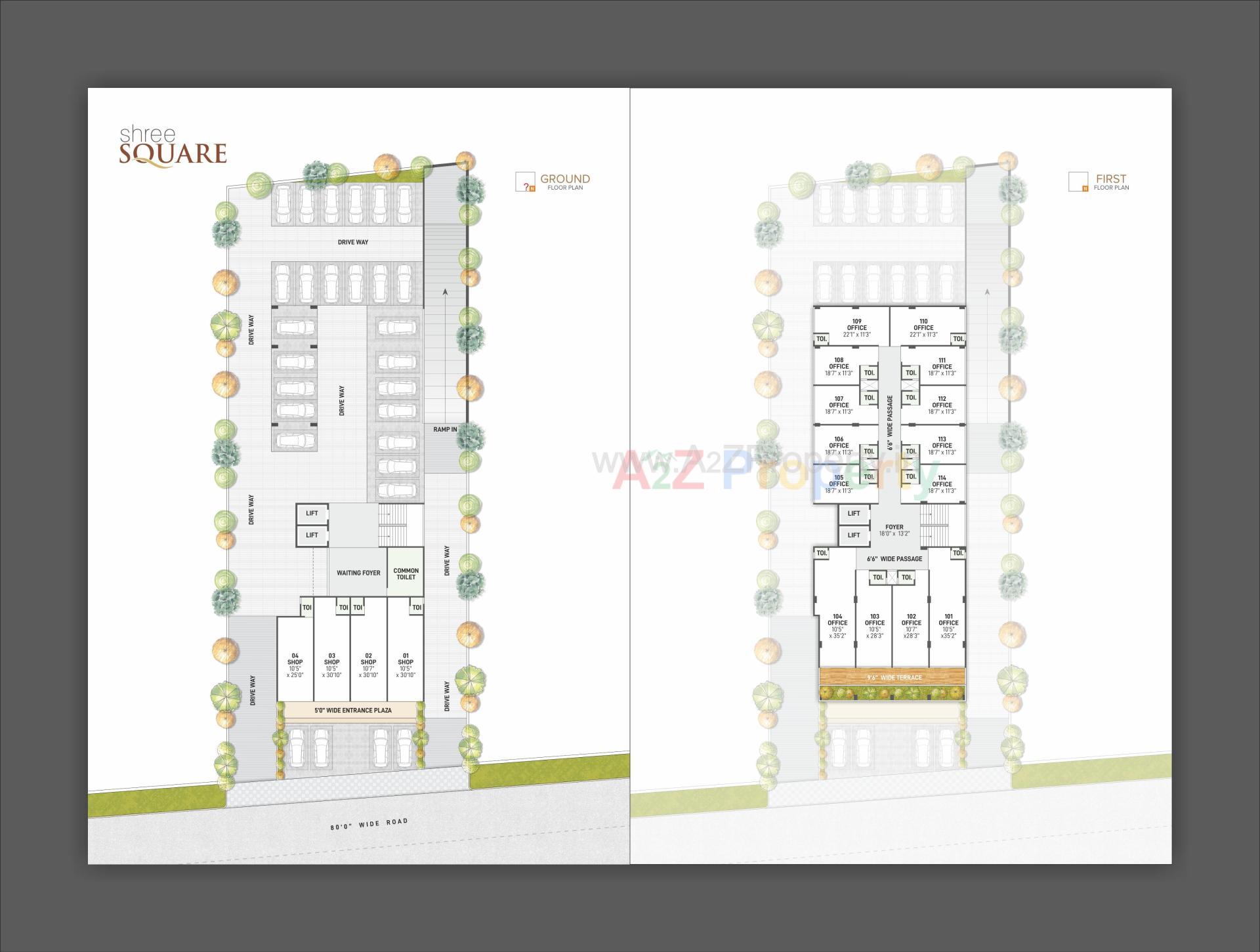 Layout of real estate project Shree Square located at Raysan, Gandhinagar, Gujarat