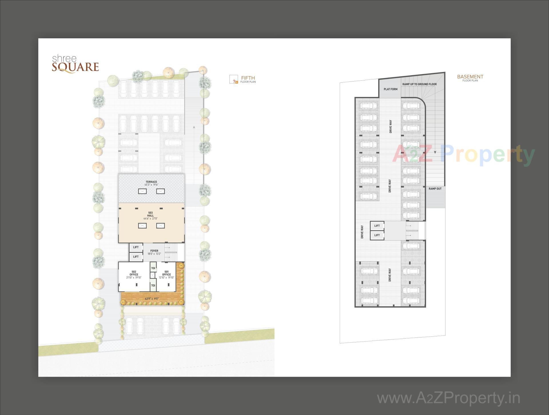Layout of real estate project Shree Square located at Raysan, Gandhinagar, Gujarat