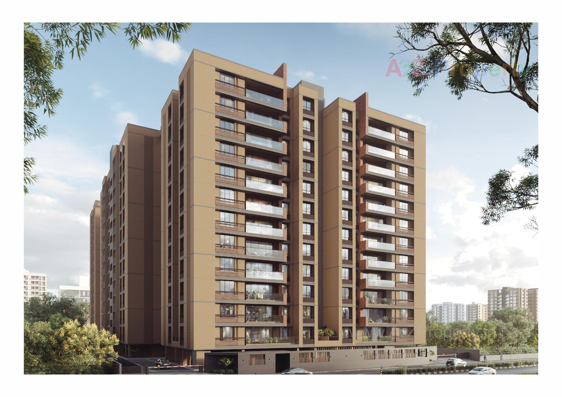 3D Elevation of real estate project Shreedhar Shrine located at Koba, Gandhinagar, Gujarat