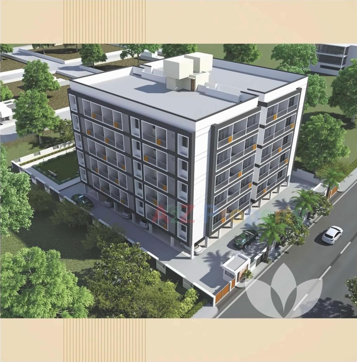 3D Elevation of real estate project Shreeji Apartments located at Randheja, Gandhinagar, Gujarat