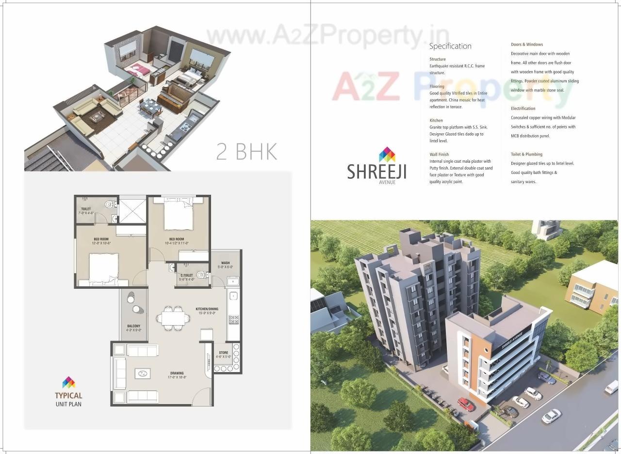Layout of real estate project Shreeji Avenue located at Nana-chiloda, Gandhinagar, Gujarat