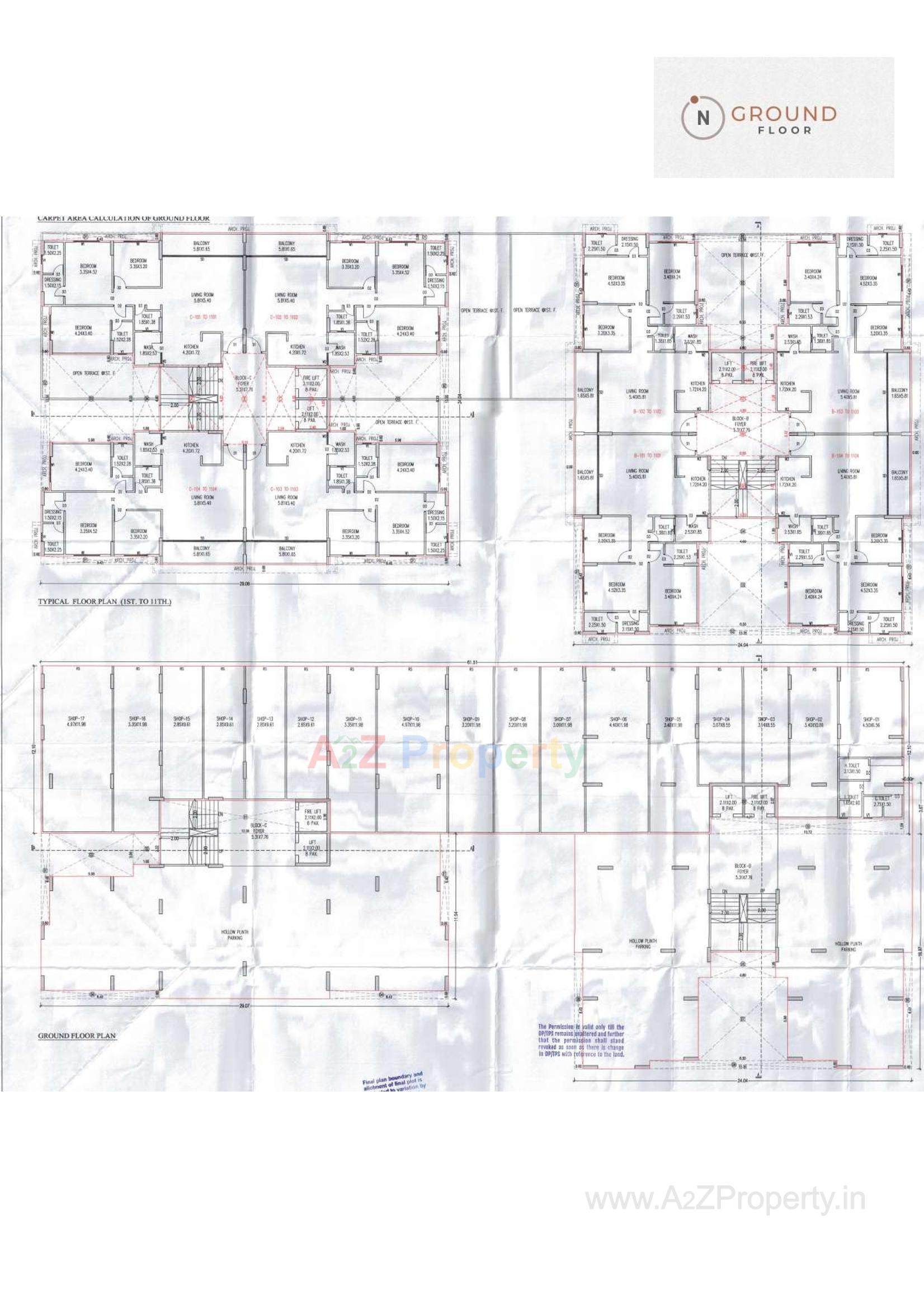 Layout of real estate project Shreeji Landmark located at Vavol, Gandhinagar, Gujarat