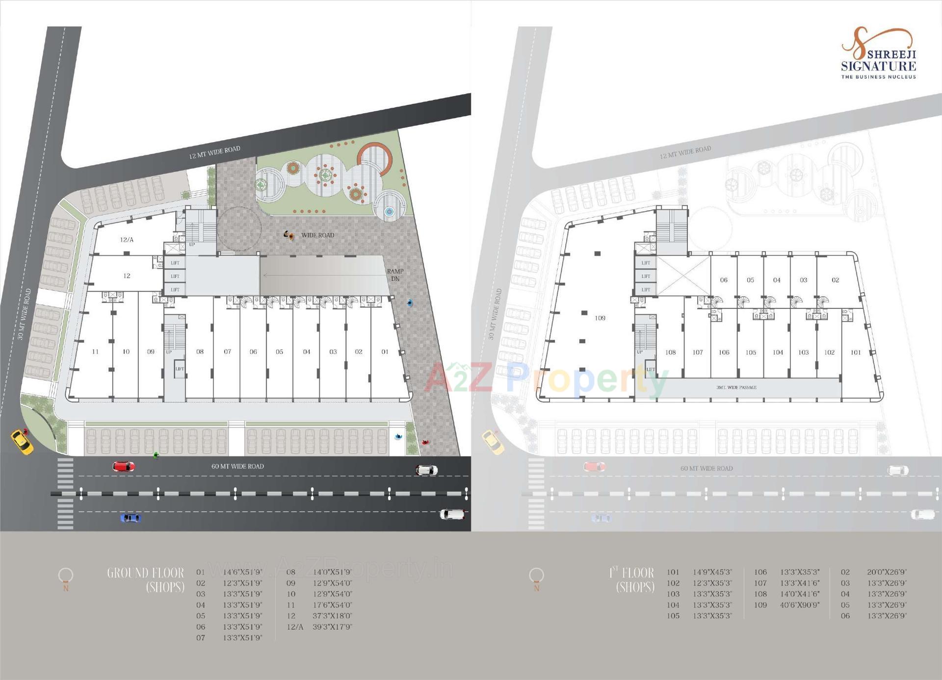 Layout of real estate project Shreeji Signature located at Gandhinagar, Gandhinagar, Gujarat