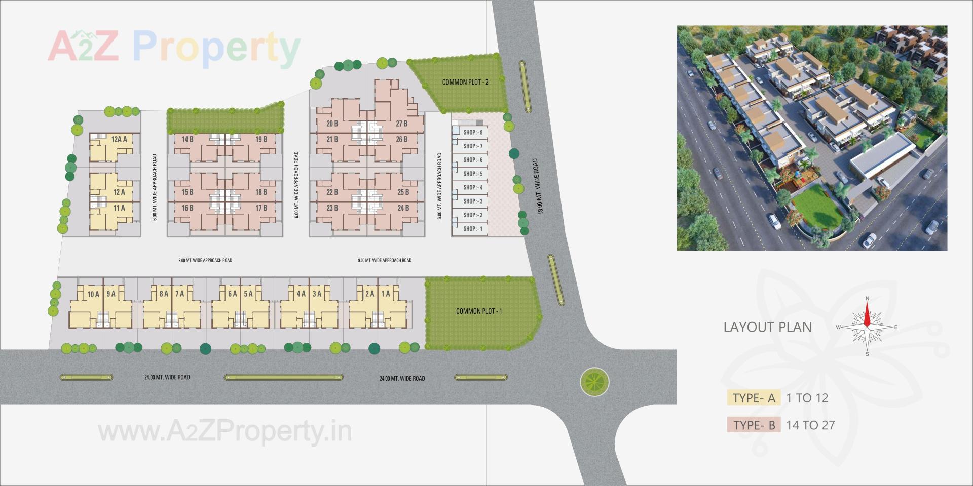 Layout of real estate project Shreeji Villa located at Mansa, Gandhinagar, Gujarat