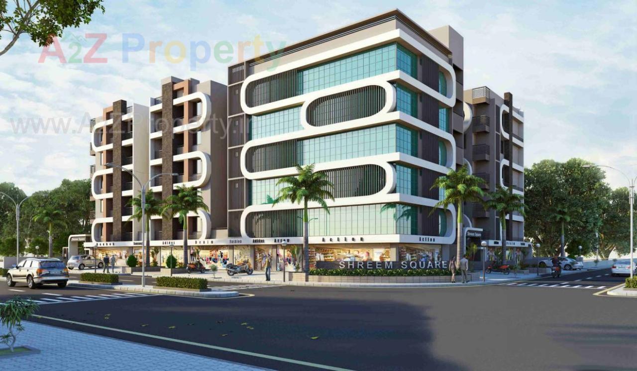 3D Elevation of real estate project Shreem Square located at Dehgam, Gandhinagar, Gujarat