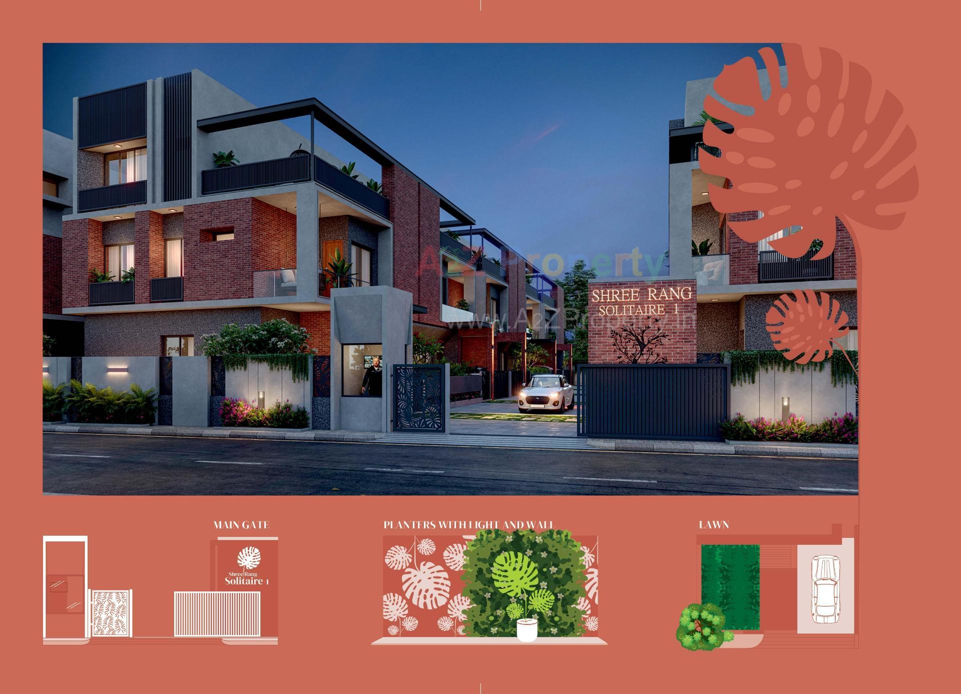 3D Elevation of real estate project Shreerang Solitaire located at Raysan, Gandhinagar, Gujarat