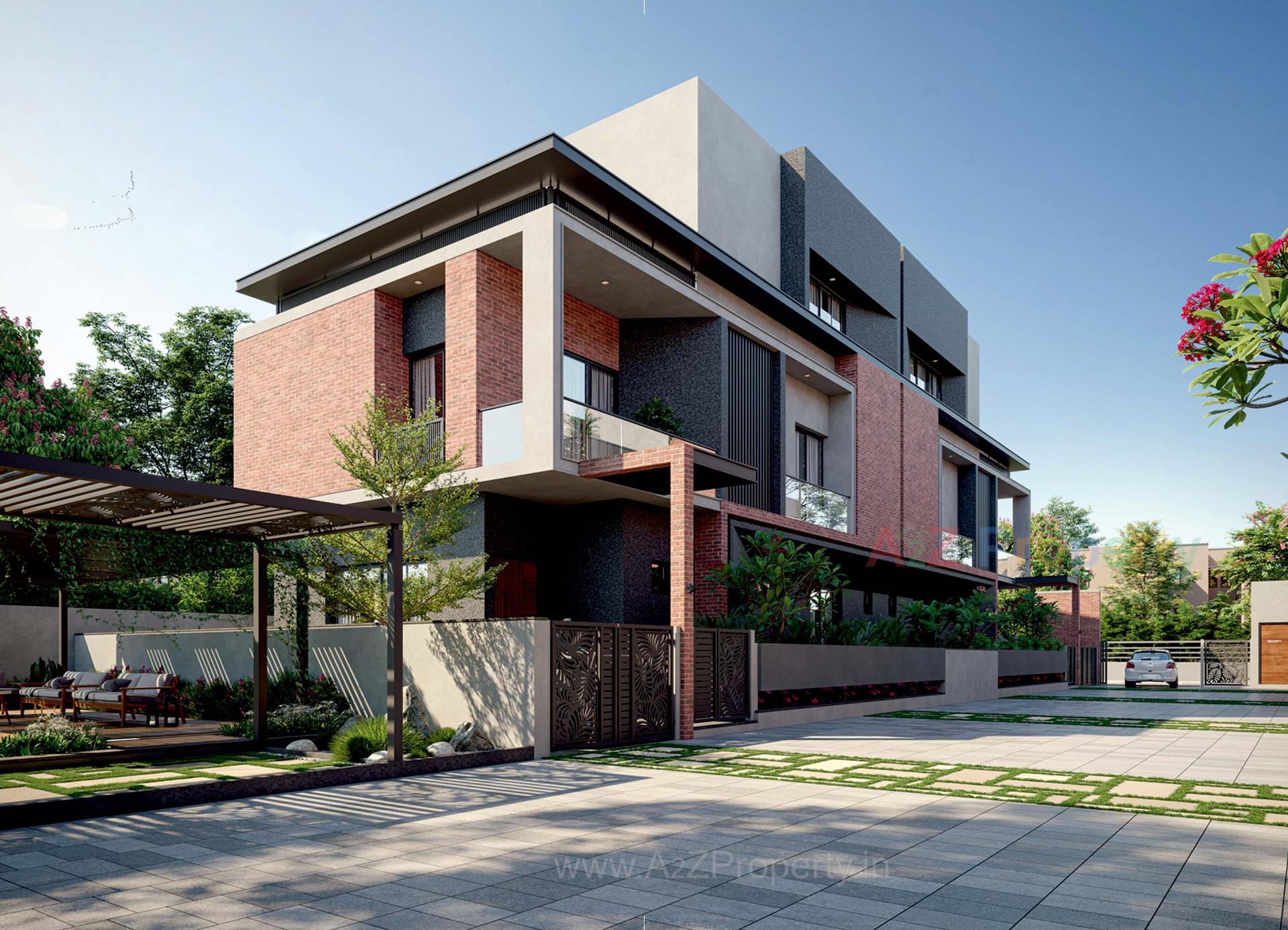 3D Elevation of real estate project Shreerang Solitaire located at Raysan, Gandhinagar, Gujarat