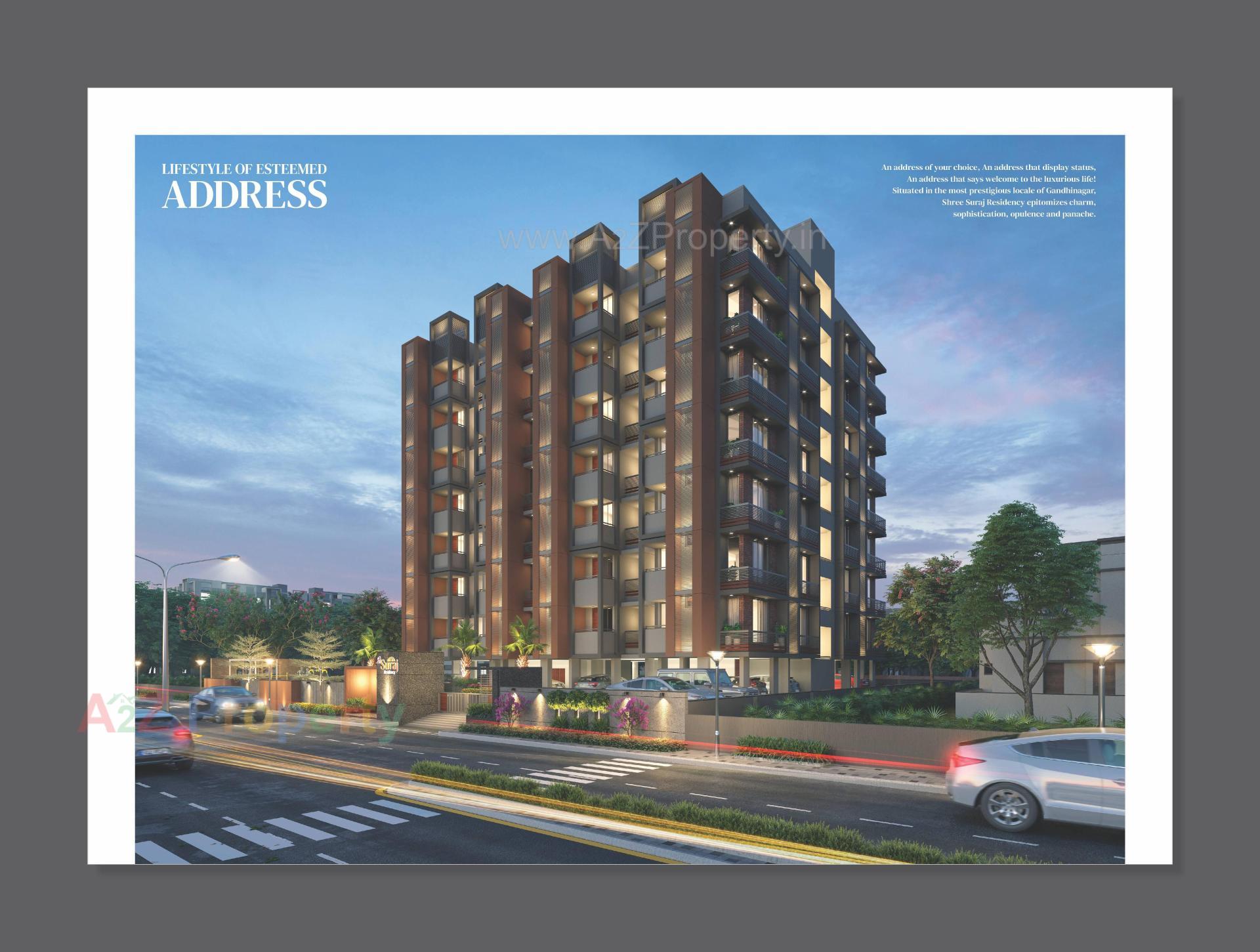 3D Elevation of real estate project Shri Suraj Residency located at Vavol, Gandhinagar, Gujarat