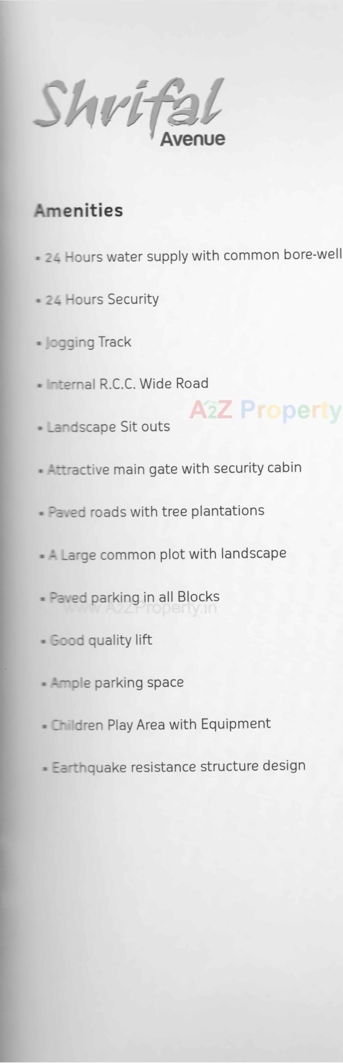 Amenities of Shrifal Avenue