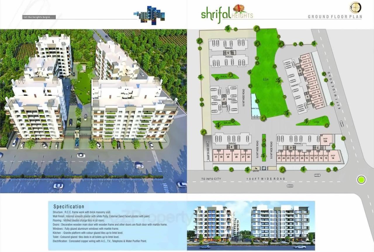 Layout of real estate project Shrifal Heights located at Kudasan, Gandhinagar, Gujarat