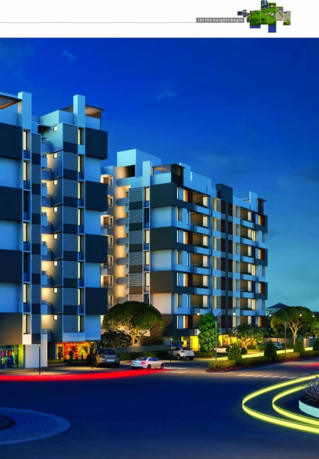3D Elevation of real estate project Shrifal Heights located at Kudasan, Gandhinagar, Gujarat