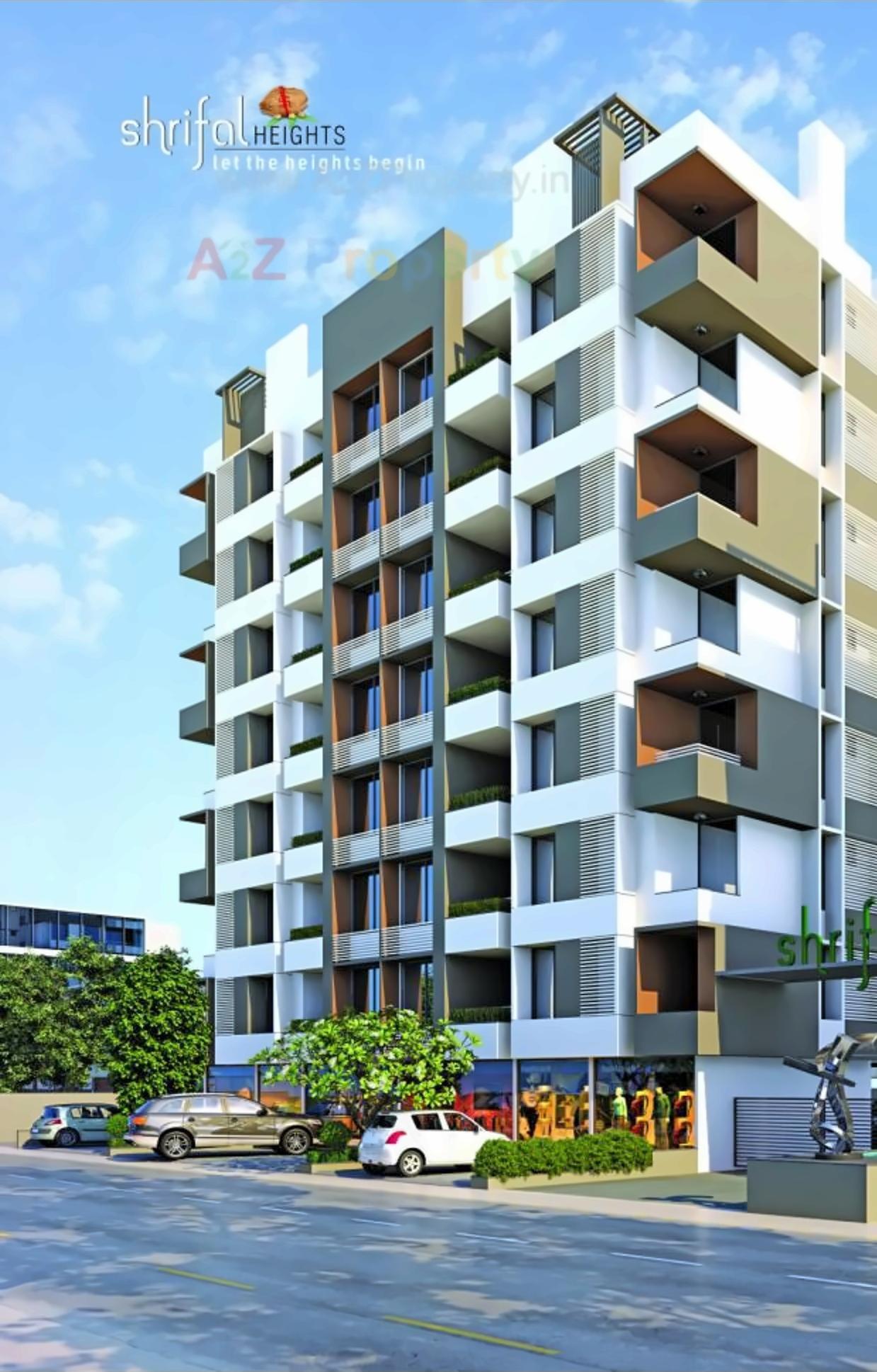 3D Elevation of real estate project Shrifal Heights located at Kudasan, Gandhinagar, Gujarat