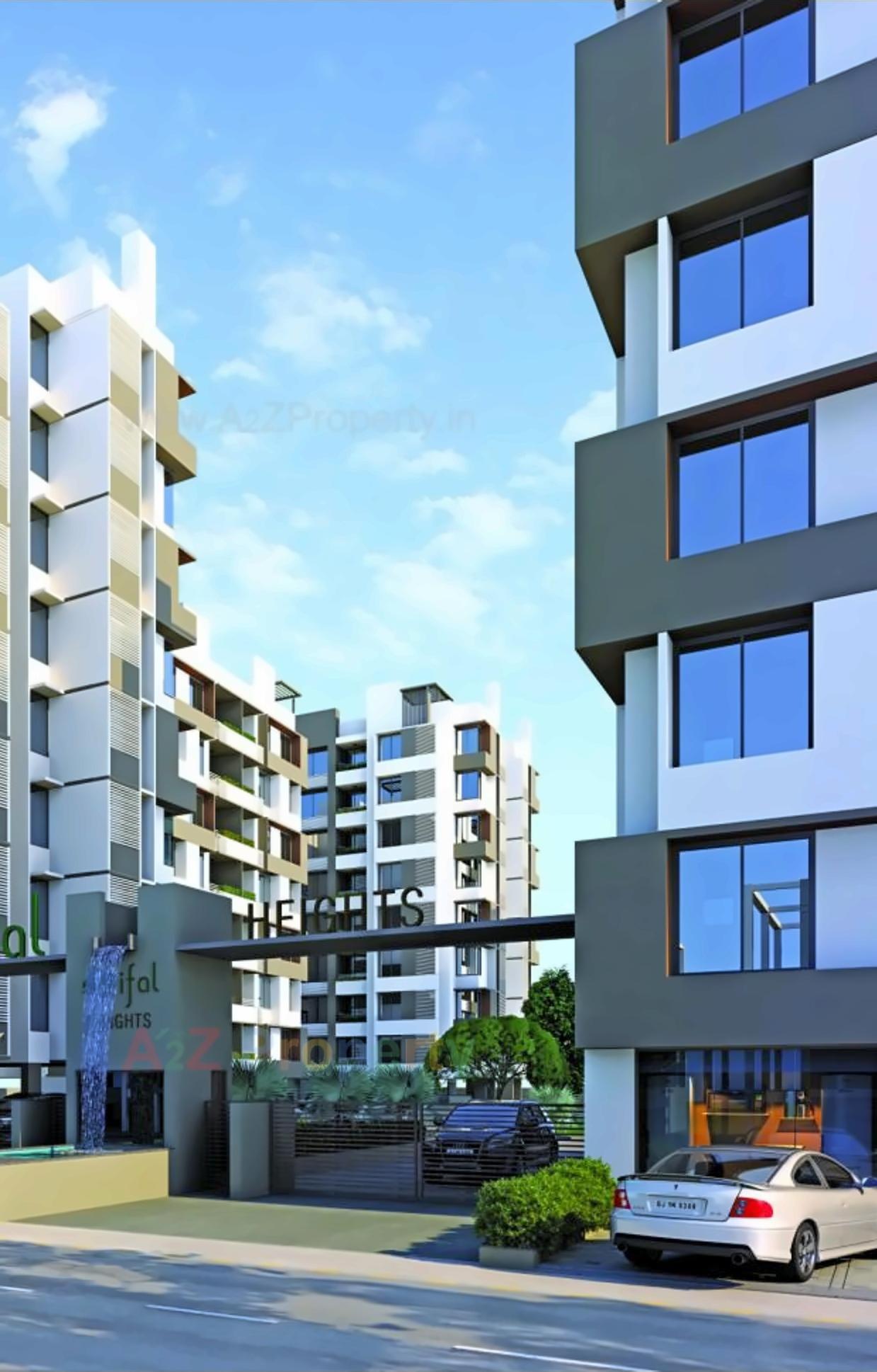 3D Elevation of real estate project Shrifal Heights located at Kudasan, Gandhinagar, Gujarat