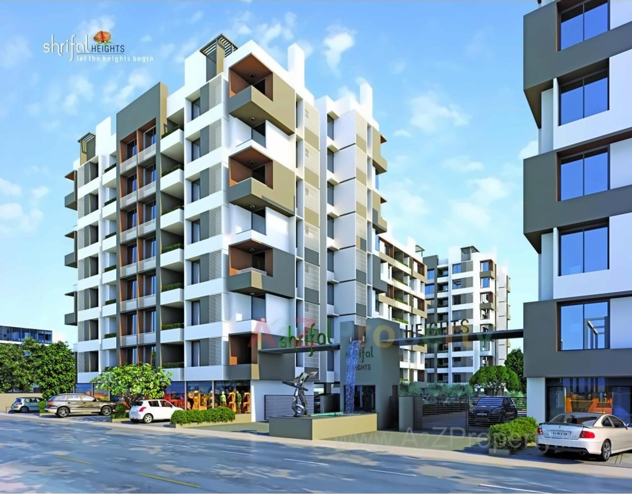 3D Elevation of real estate project Shrifal Heights located at Kudasan, Gandhinagar, Gujarat