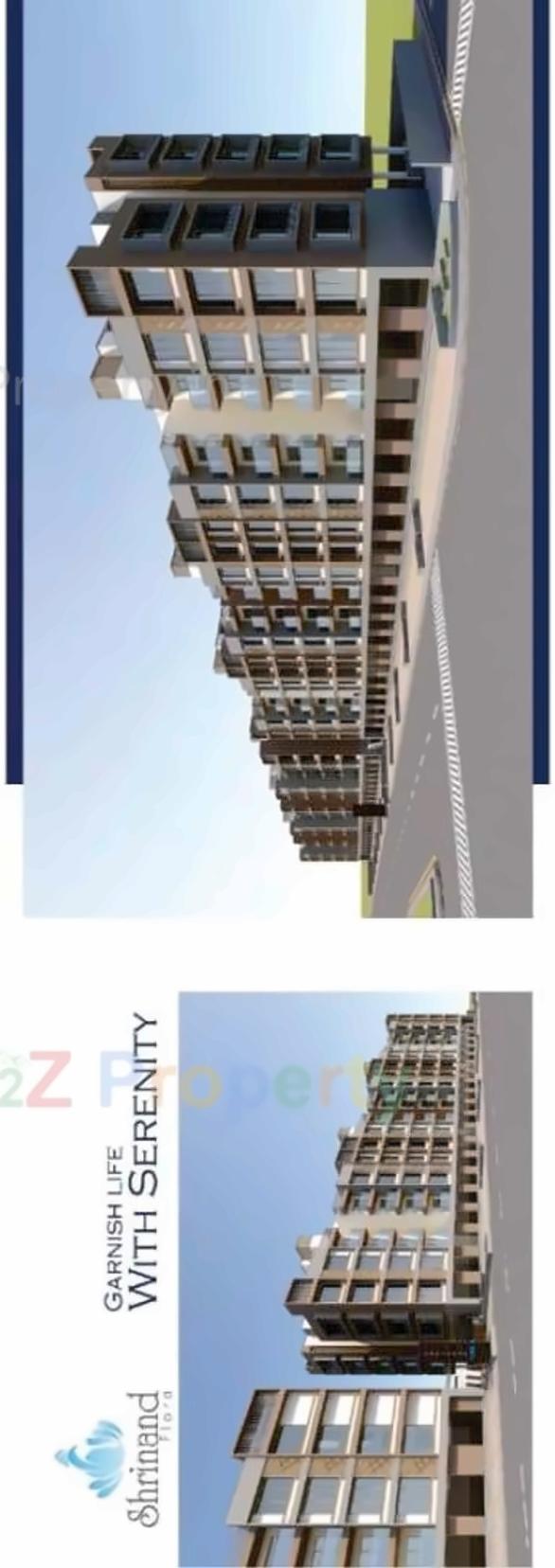 3D Elevation of real estate project Shrinand Flora located at Nana-chiloda, Gandhinagar, Gujarat