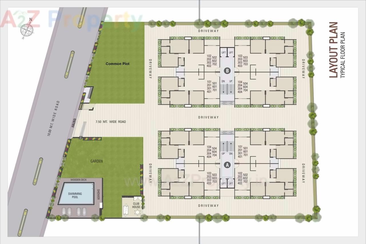 Layout of real estate project Shubh Heights located at Dehgam, Gandhinagar, Gujarat