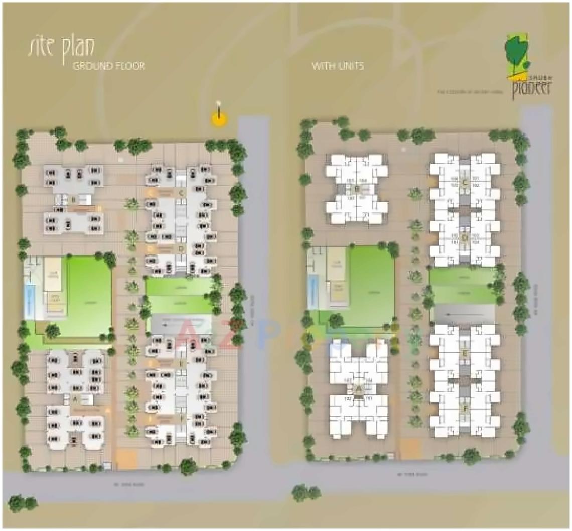 Layout of real estate project Shubh Pioneer located at Koba, Gandhinagar, Gujarat