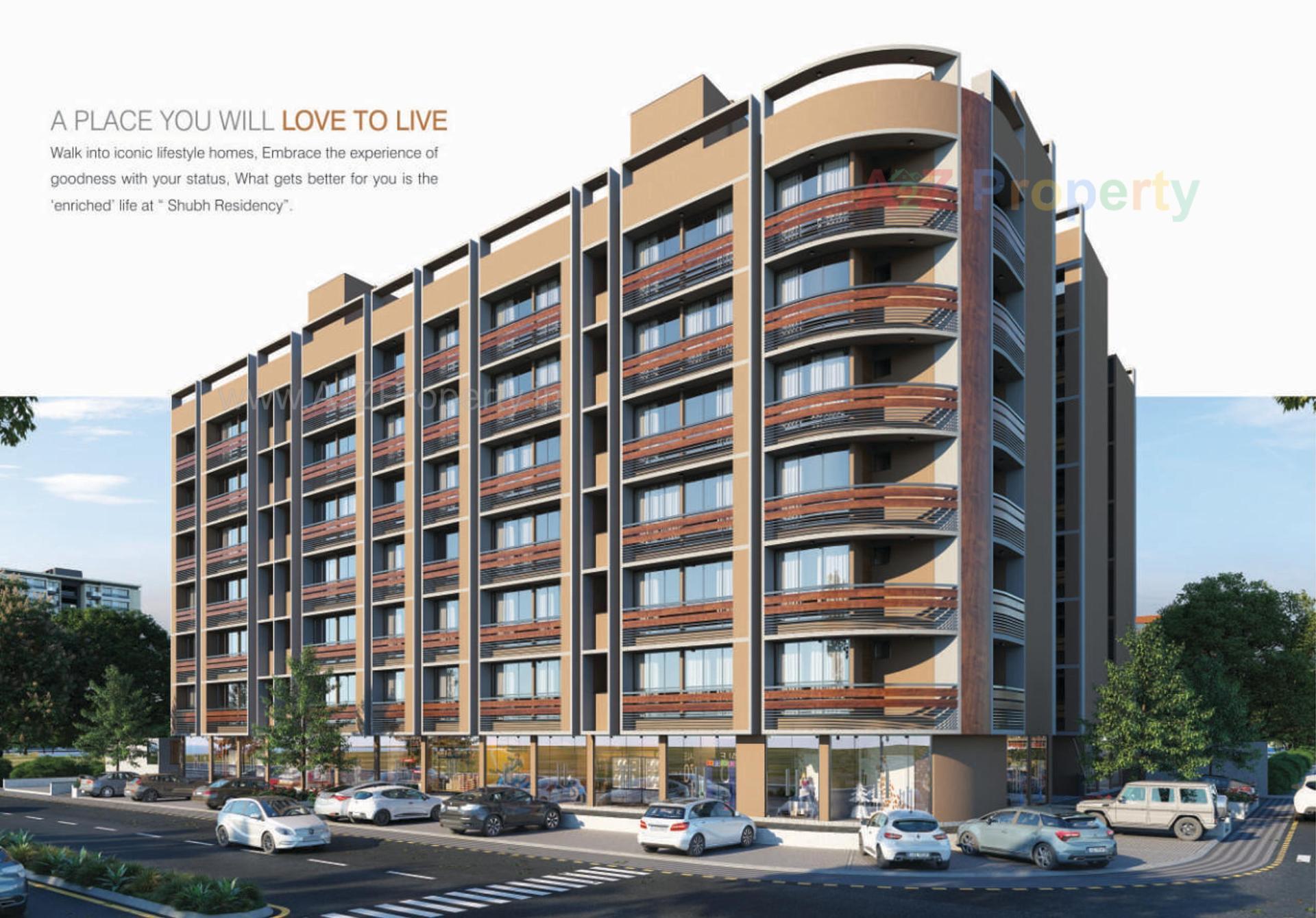 3D Elevation of real estate project Shubh Residency located at Mehsana, Gandhinagar, Gujarat