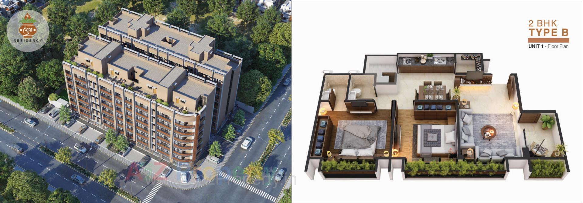 Layout of real estate project Shubh Residency located at Mehsana, Gandhinagar, Gujarat