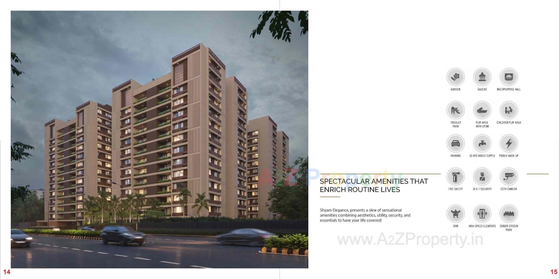 3D Elevation of real estate project Shyam Elegance located at Amiyapur, Gandhinagar, Gujarat