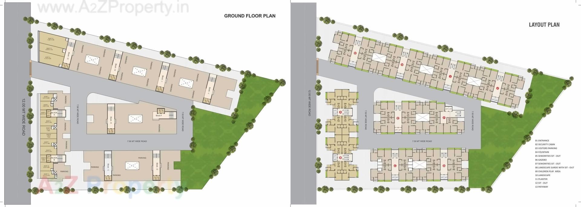 Layout of real estate project Shyam Heights located at Gandhinagar, Gandhinagar, Gujarat