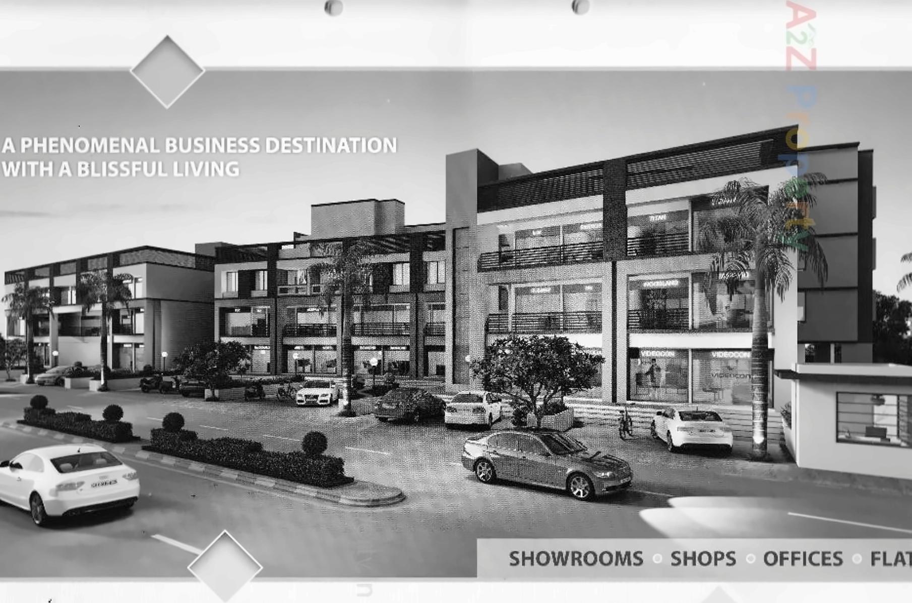 3D Elevation of real estate project Shyam Square located at Pethapur, Gandhinagar, Gujarat