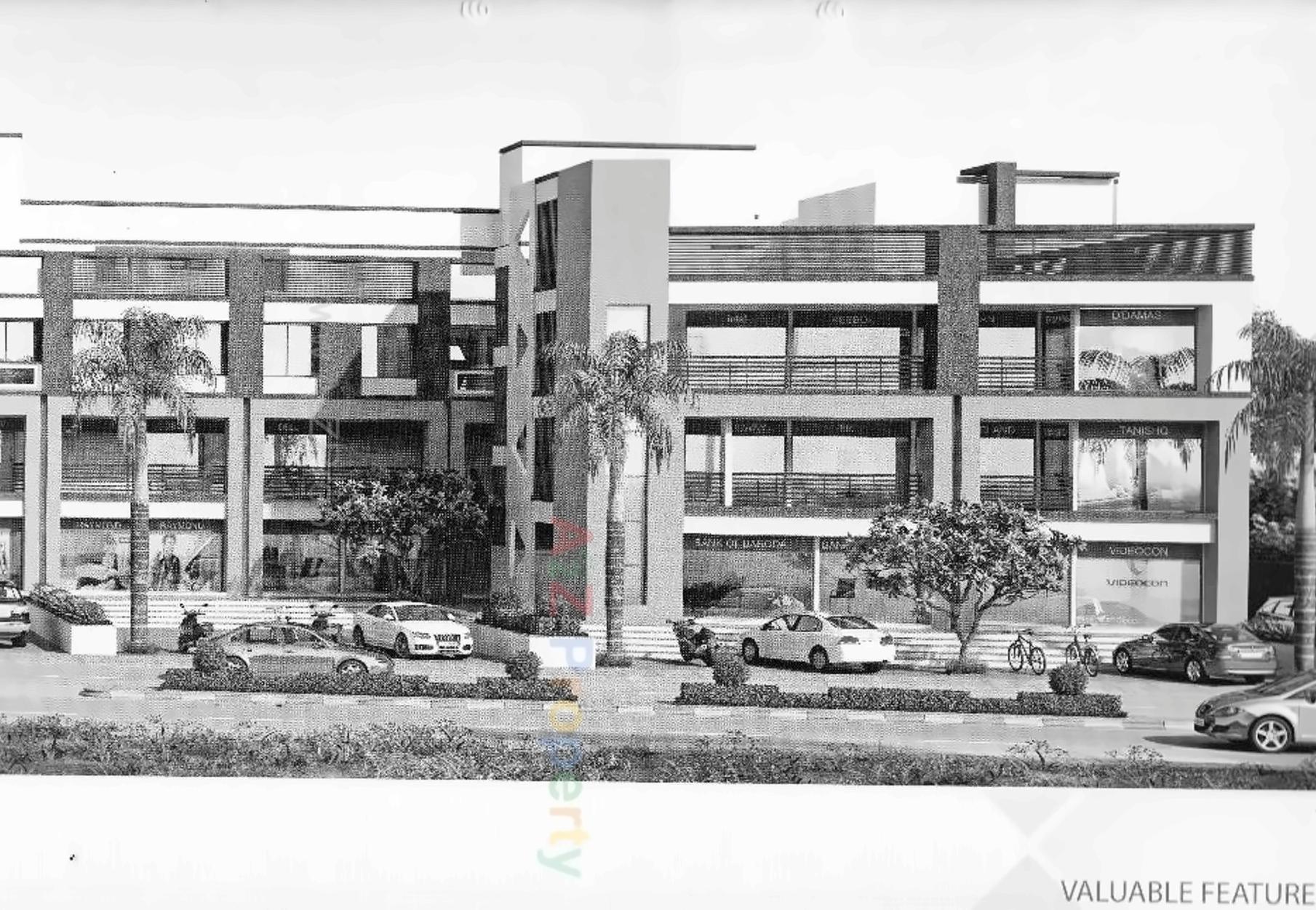 3D Elevation of real estate project Shyam Square located at Pethapur, Gandhinagar, Gujarat