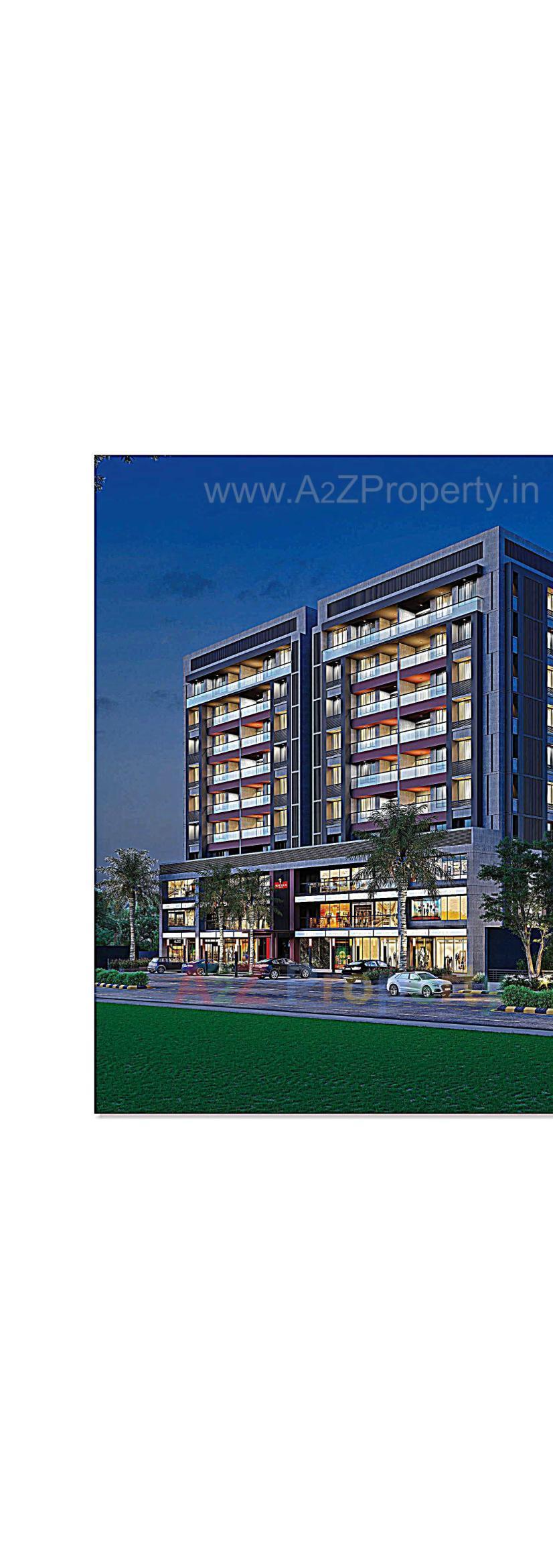 3D Elevation of real estate project Shyam Status located at Valad, Gandhinagar, Gujarat