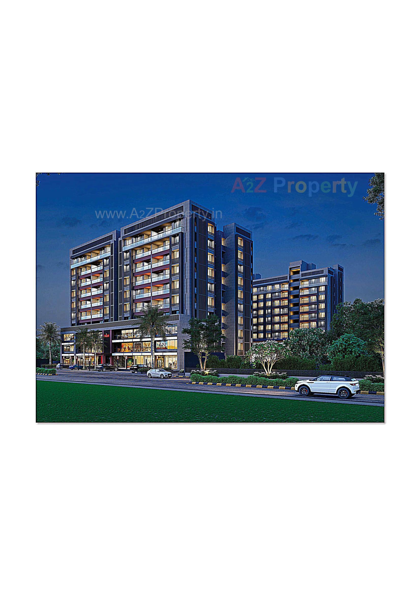 3D Elevation of real estate project Shyam Status located at Valad, Gandhinagar, Gujarat