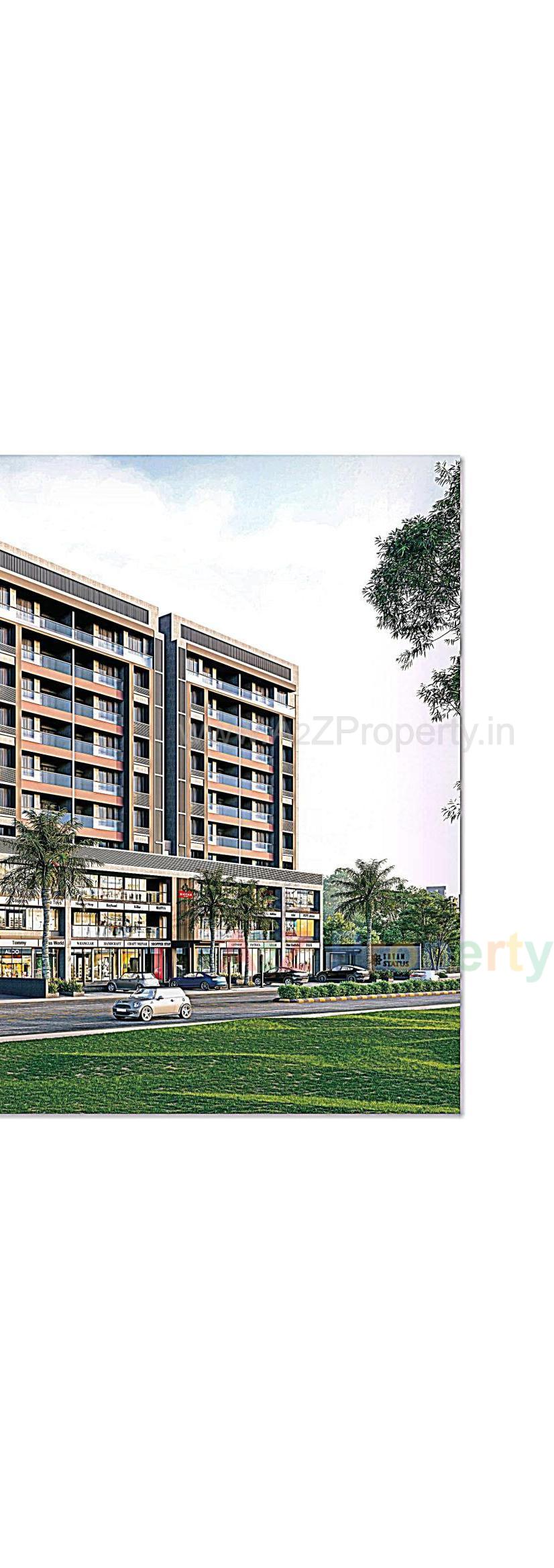 3D Elevation of real estate project Shyam Status located at Valad, Gandhinagar, Gujarat