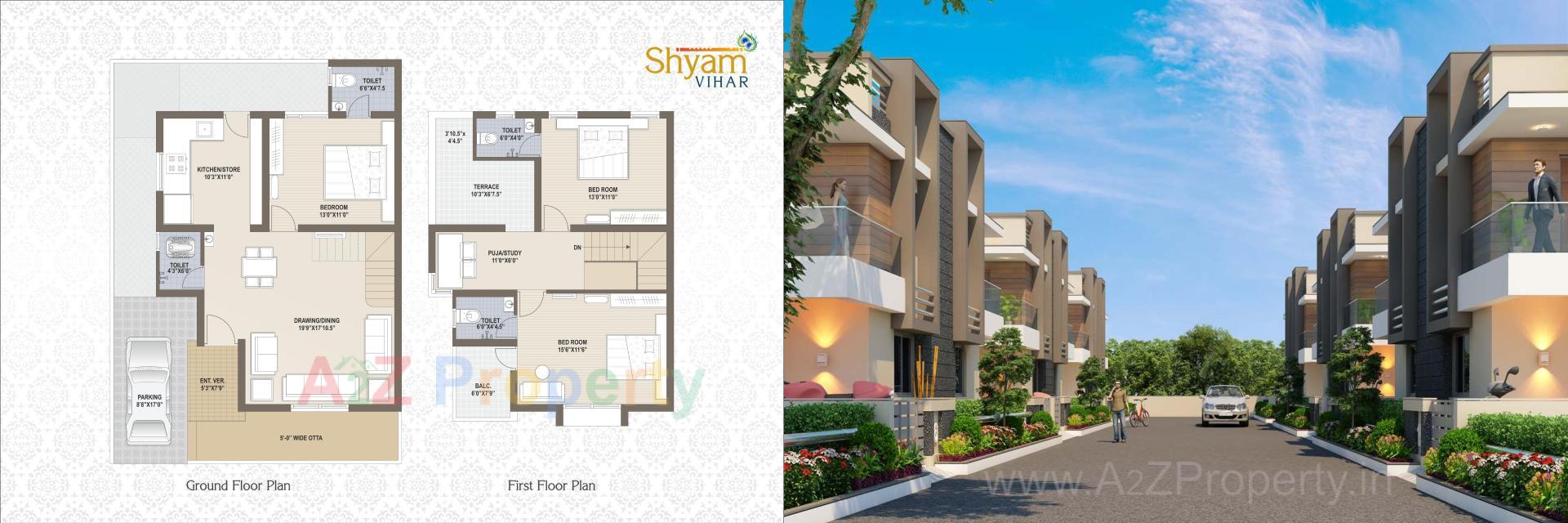 Layout of real estate project Shyam Vihar located at Mansa, Gandhinagar, Gujarat
