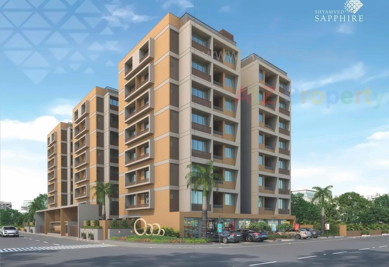 3D Elevation of real estate project Shyamved Sapphire located at Zundal, Gandhinagar, Gujarat