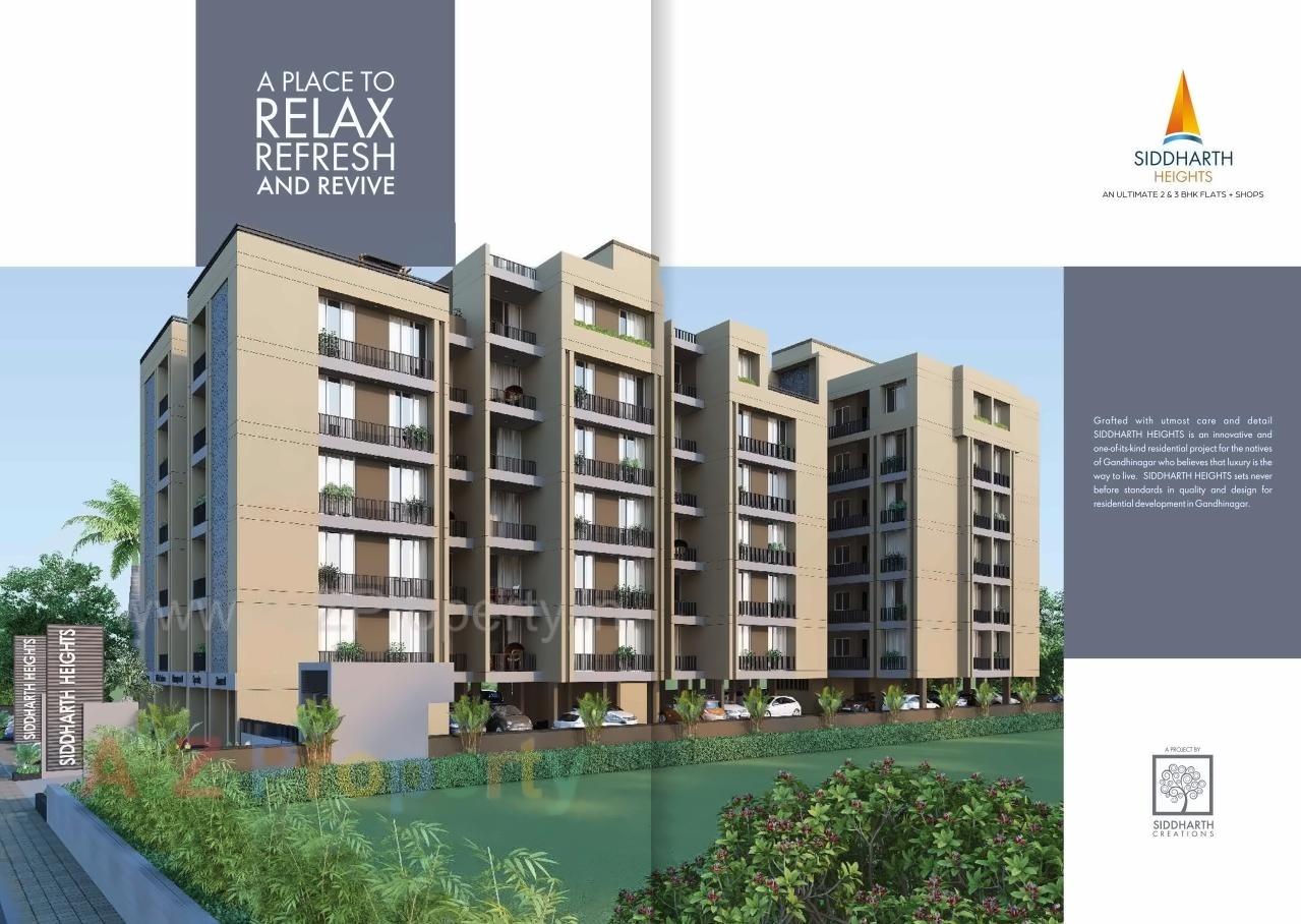 3D Elevation of real estate project Siddharth Heights located at Vavol, Gandhinagar, Gujarat