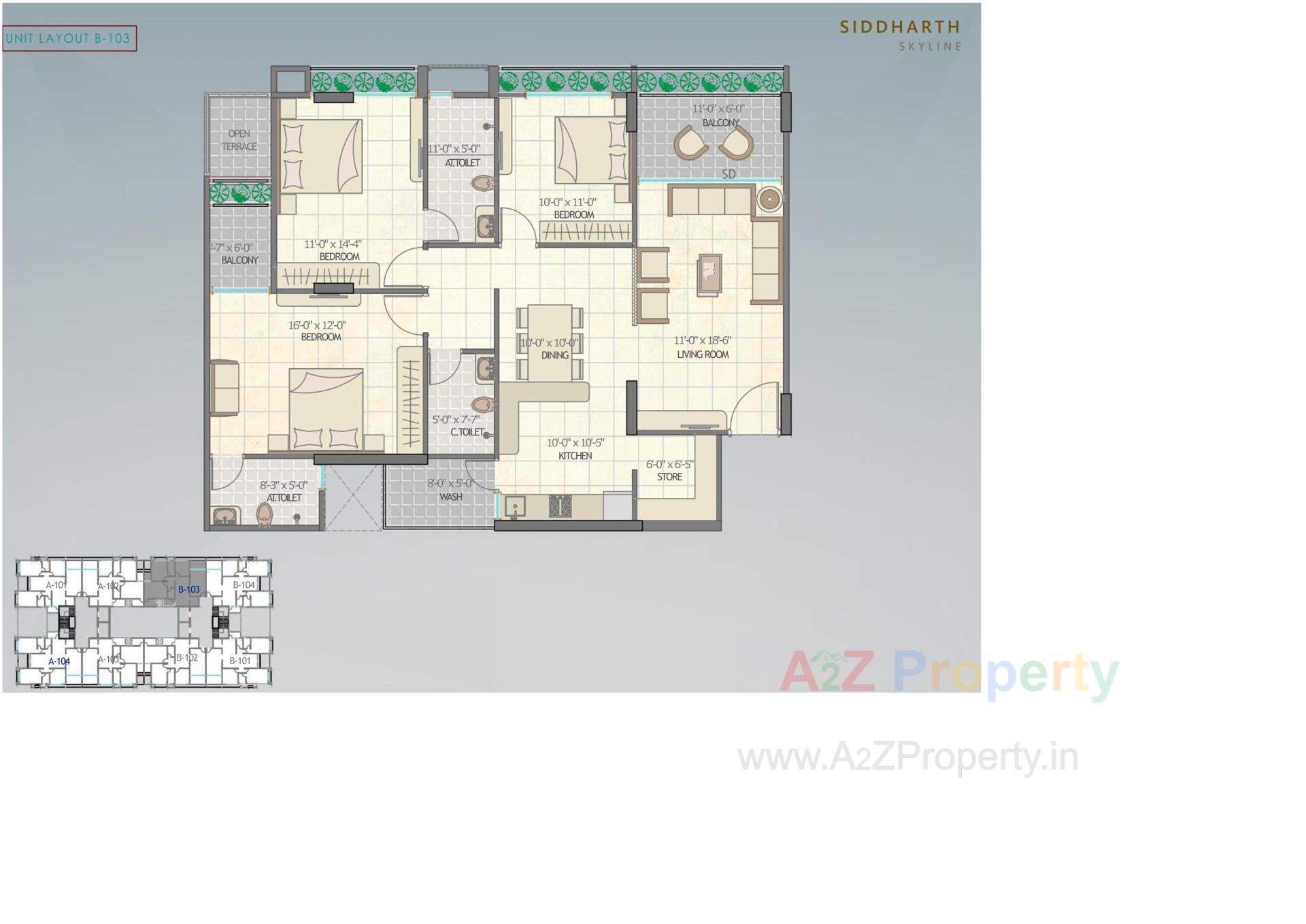 Layout of real estate project Siddharth Skyline located at Vavol, Gandhinagar, Gujarat