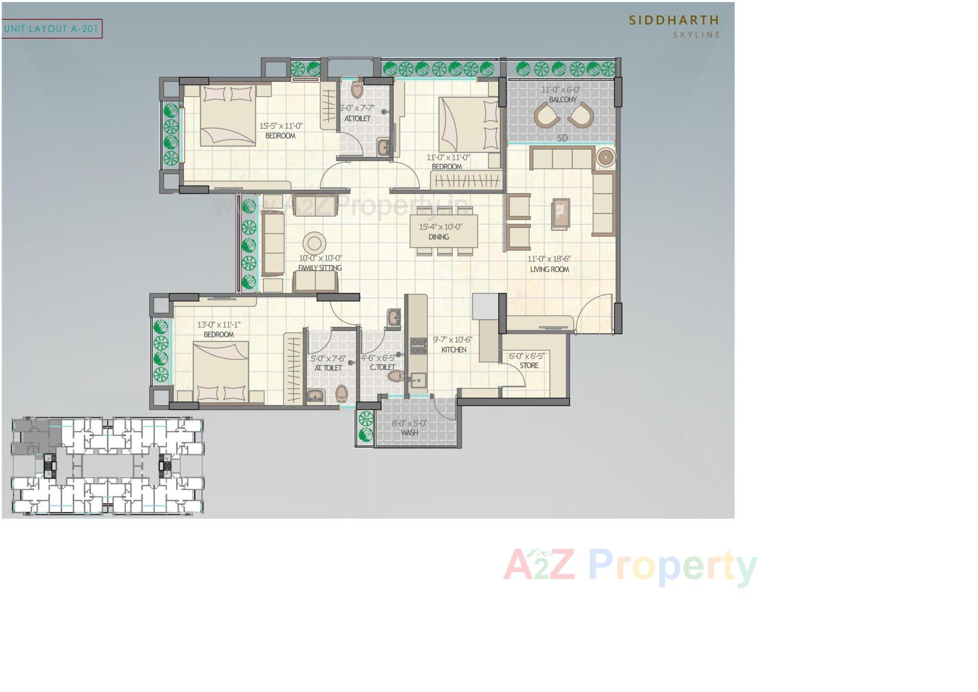 Layout of real estate project Siddharth Skyline located at Vavol, Gandhinagar, Gujarat
