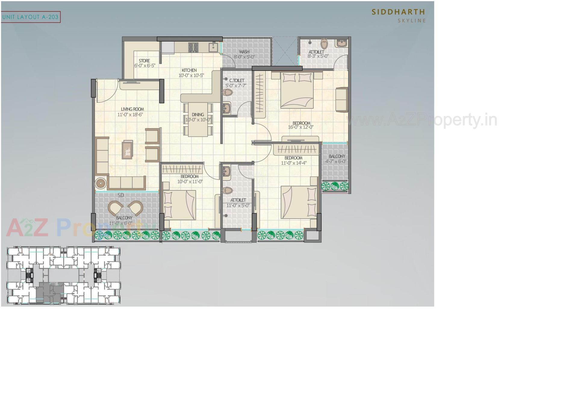 Layout of real estate project Siddharth Skyline located at Vavol, Gandhinagar, Gujarat