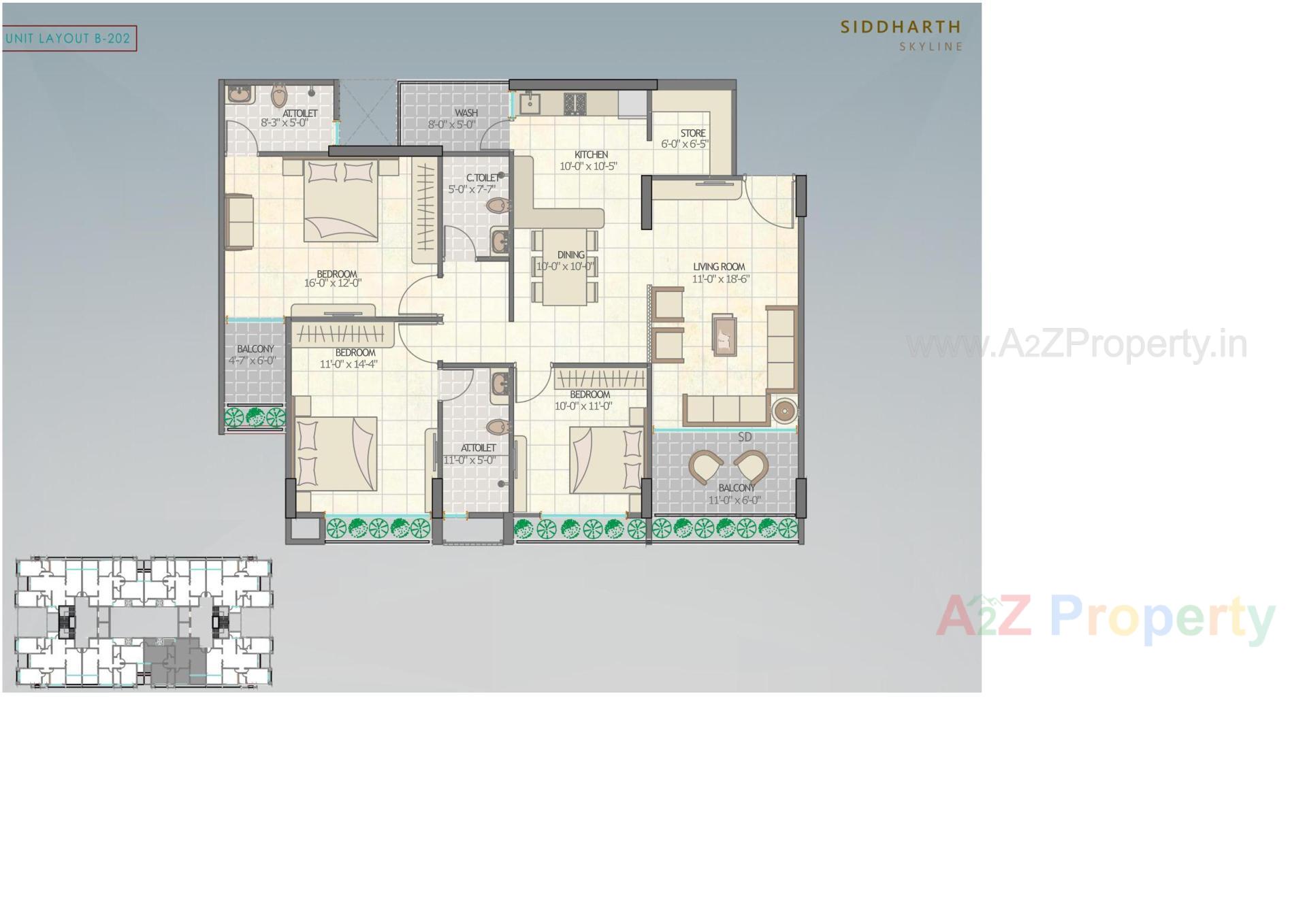 Layout of real estate project Siddharth Skyline located at Vavol, Gandhinagar, Gujarat