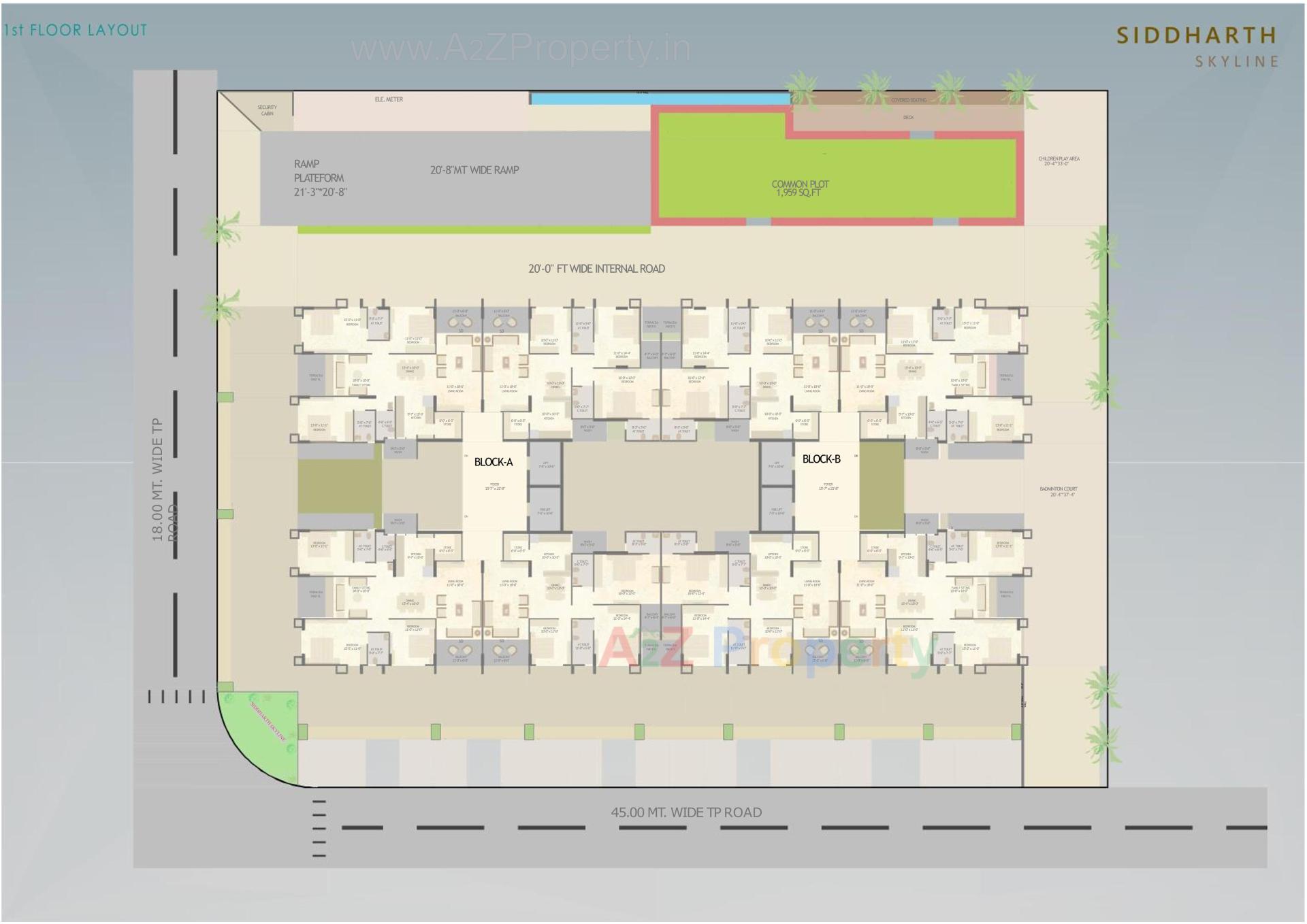 Layout of real estate project Siddharth Skyline located at Vavol, Gandhinagar, Gujarat
