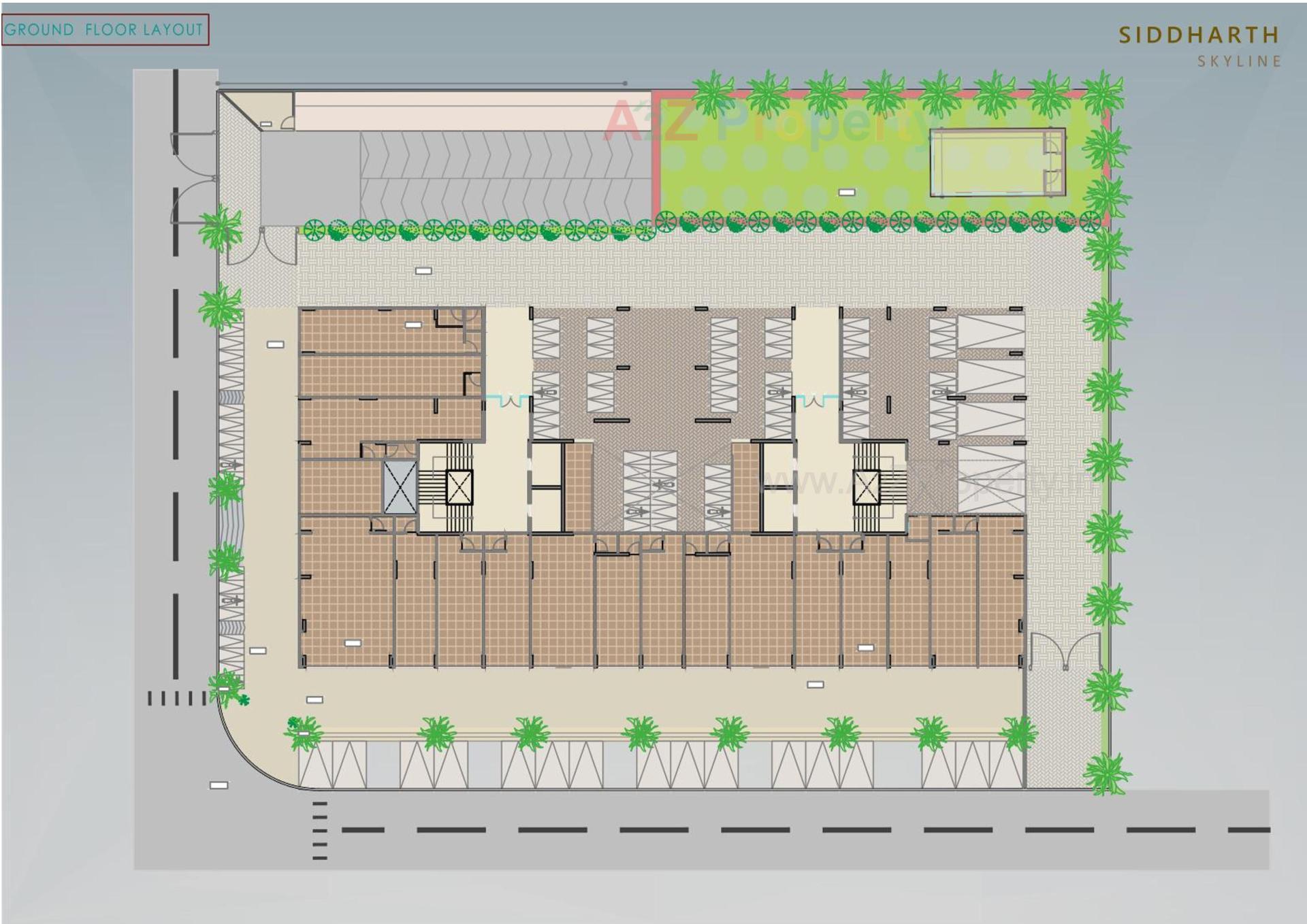 Layout of real estate project Siddharth Skyline located at Vavol, Gandhinagar, Gujarat