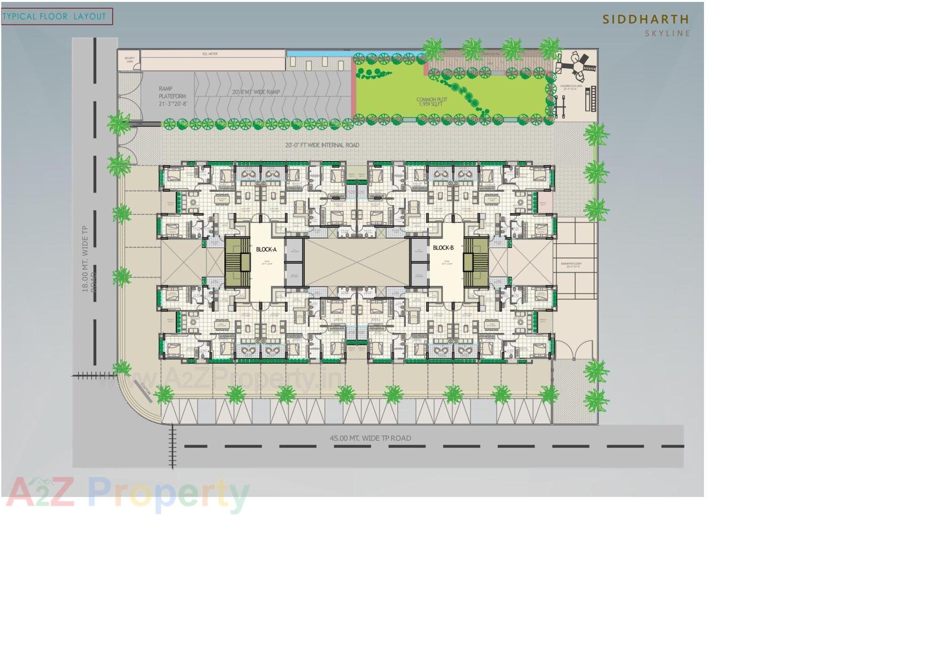 Layout of real estate project Siddharth Skyline located at Vavol, Gandhinagar, Gujarat