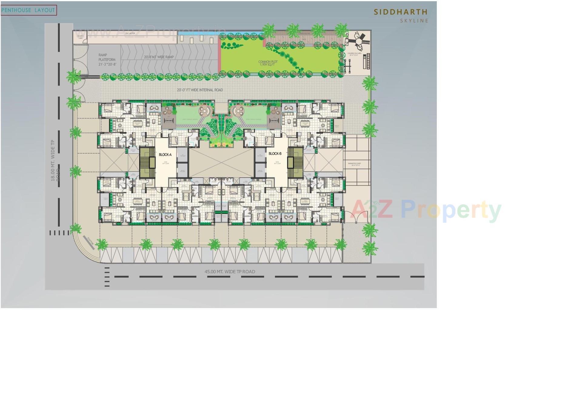 Layout of real estate project Siddharth Skyline located at Vavol, Gandhinagar, Gujarat