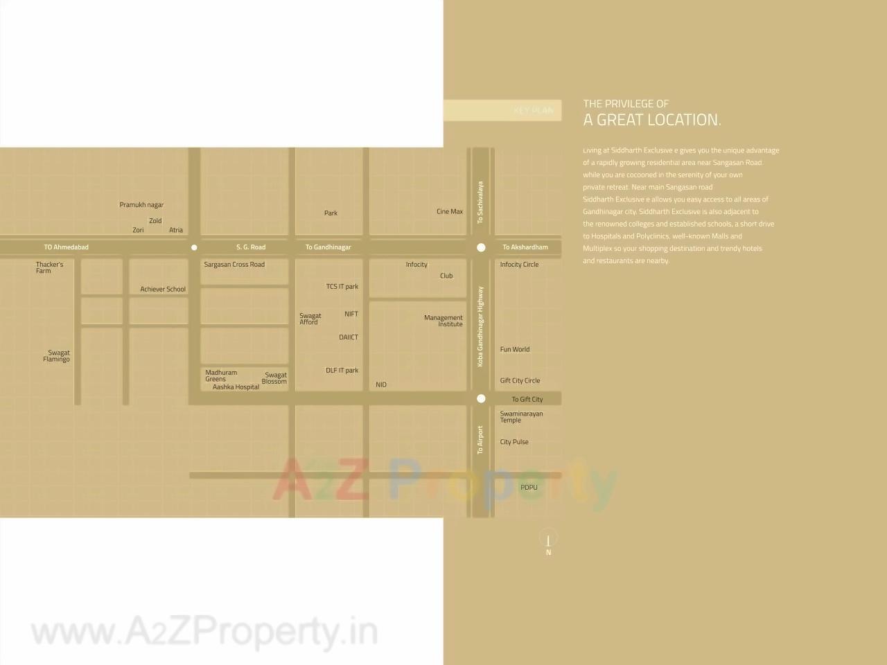 Layout of real estate project Siddharth Xclusive located at Sargasan, Gandhinagar, Gujarat