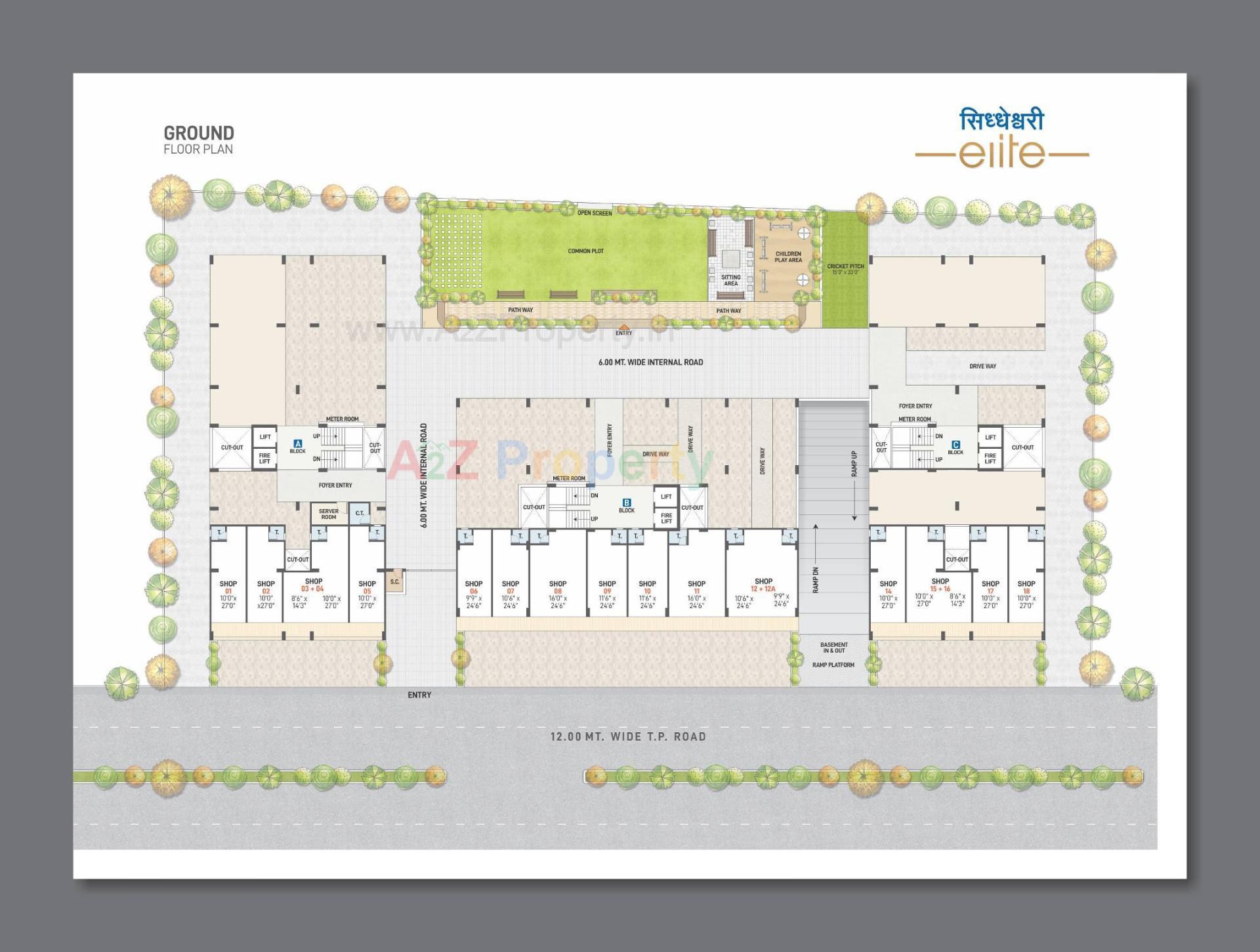 Layout of real estate project Siddheshwari Elite located at Pethapur, Gandhinagar, Gujarat