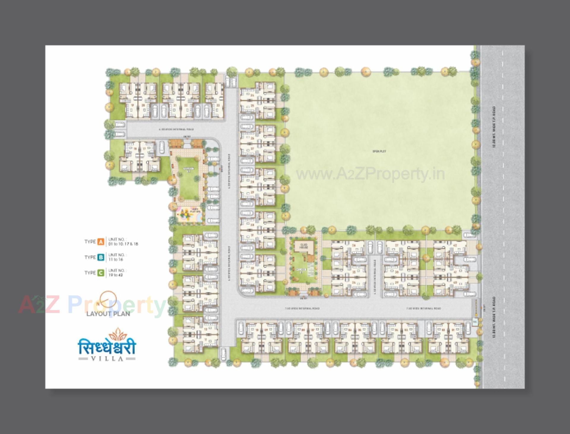 Layout of real estate project Siddheshwari Villa located at Gandhinagar, Gandhinagar, Gujarat